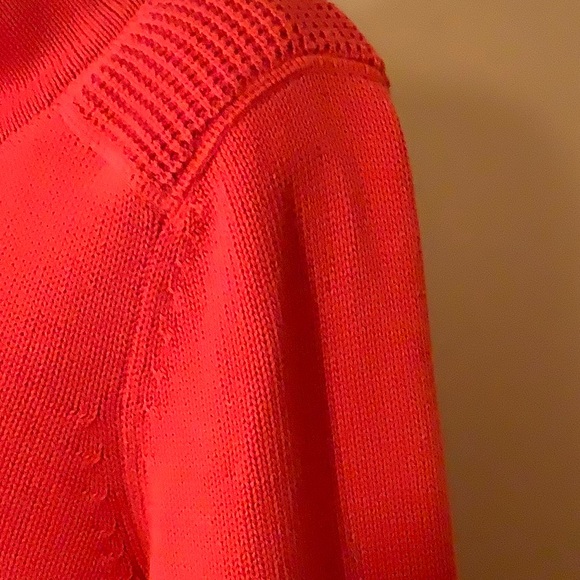 Ralph Lauren Lauren Active 100% Cotton Knit Red Sweater with Cowl Neck - Picture 8 of 13